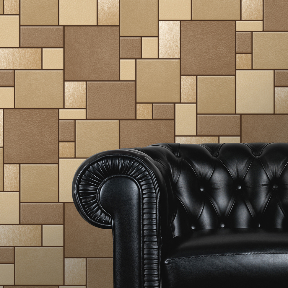Designer Wallpaper Leather Tiles Koziel F957 - Muriva