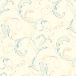 Classic Wallpaper Crete Scroll Blue Muriva J83601