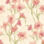 Floral Wallpaper Wild Iris Coral Muriva J83805