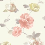 Floral Wallpaper Vintage Rose Coral Muriva J84505