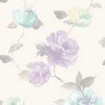 Floral Wallpaper Vintage Rose Purple Muriva J84506