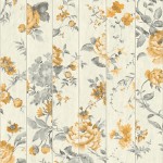 Mural Wallpaper Flowers on Wood Yellow Muriva L13602