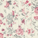 Mural Wallpaper Flowers on Wood Red Muriva L13610