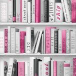 Modern Wallpaper Fashion Library Pink Muriva 139501