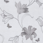 Floral Wallpaper Amelia Floral Silver 701414 Roomshot