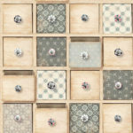 Modern Wallpaper Craft Drawers Natural Muriva L32607 WP