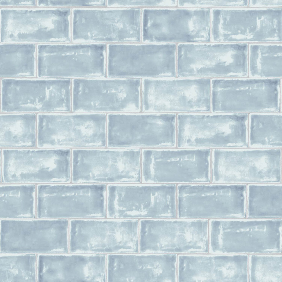 Modern Wallpaper Ceramic Tiles Blue Muriva L33201 WP