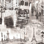 Modern Wallpaper Parisian Sepia Muriva L34909 WP