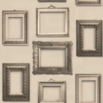 Modern Wallpaper Vintage Frames Sepia Muriva L35107 WP