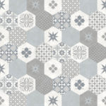 Modern Wallpaper Patchwork Tiles Blue Muriva L40501 WP