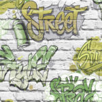 Modern Wallpaper Streetstyle Green Muriva L17904