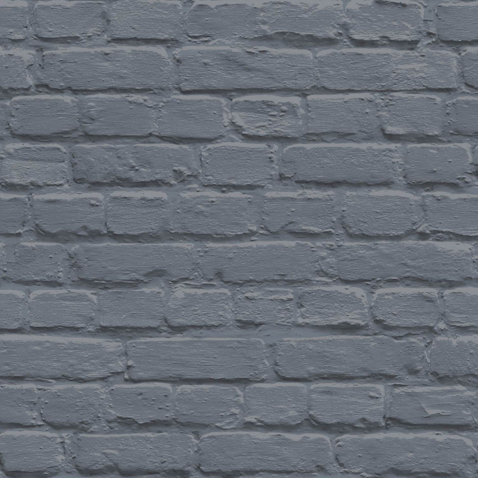 Mural Wallpaper Painted Brick Blue Muriva L22601