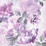 floral wallpaper; Lipsy wallpaper; Lipsy; floral; florals; flower; flowers; blossom; blossoms; flower; flowers; flowers in soft colours; shabby chic; glitter; pastel; soft colours; faded background; romantic; bedroom; light grey and lilac