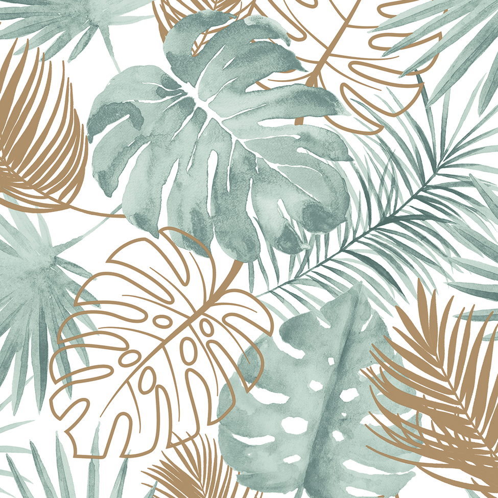 Modern Wallpaper Tropical Leaves Muriva L604 - Muriva